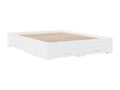Bed Frame with Mattress - White Wood, W 79.9 x D 56.3 x H 12.6 in