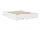 Bed Frame with Mattress - White Wood, W 79.9 x D 56.3 x H 12.6 in