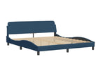 Bed Frame with Mattress - Blue Wood, W 85.8 x D 72.8 x H 29.3 in