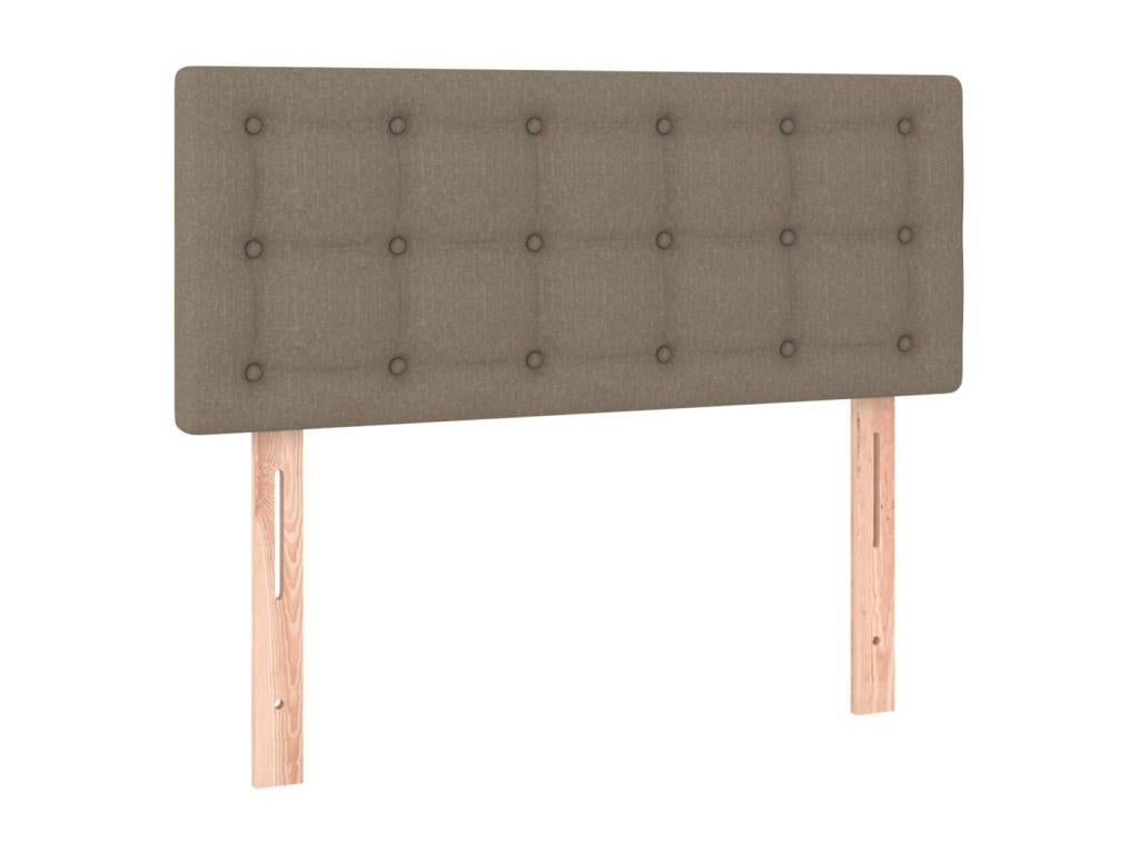 Bed Frame with Mattress - White Polyester Fabric, W 79.9 x D 32.7 x H 30.7 in