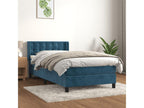 Bed Frame with Mattress - Blue Wood, W 79.9 x D 36.6 x H 34.6 in