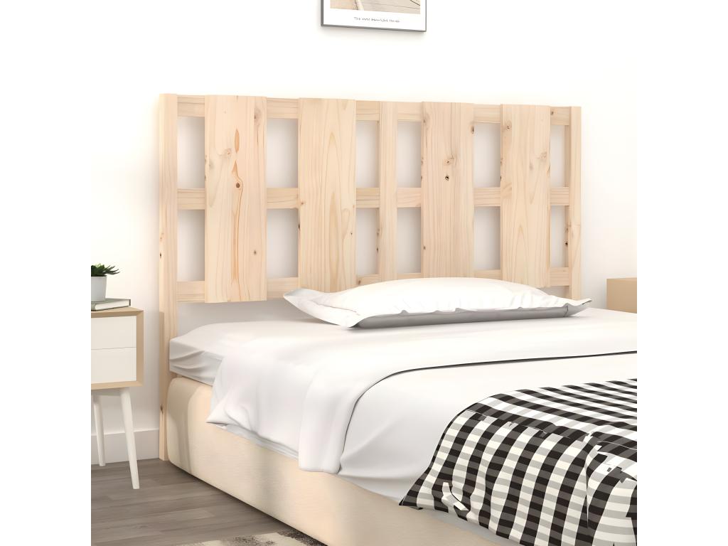 Bed - Brown Wood, W 55.3 x D 1.6 x H 39.4 in