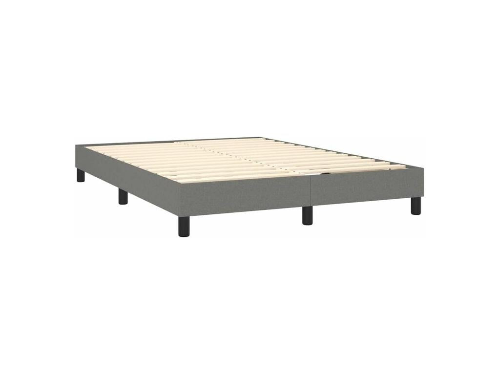 Bed Frame with Mattress - White Polyester Fabric, W 76 x D 57.9 x H 30.7 in