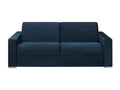 Mattress - Blue Polyester Fabric, Velvet, W 84.3 x D 87.8 x H 38.2 in