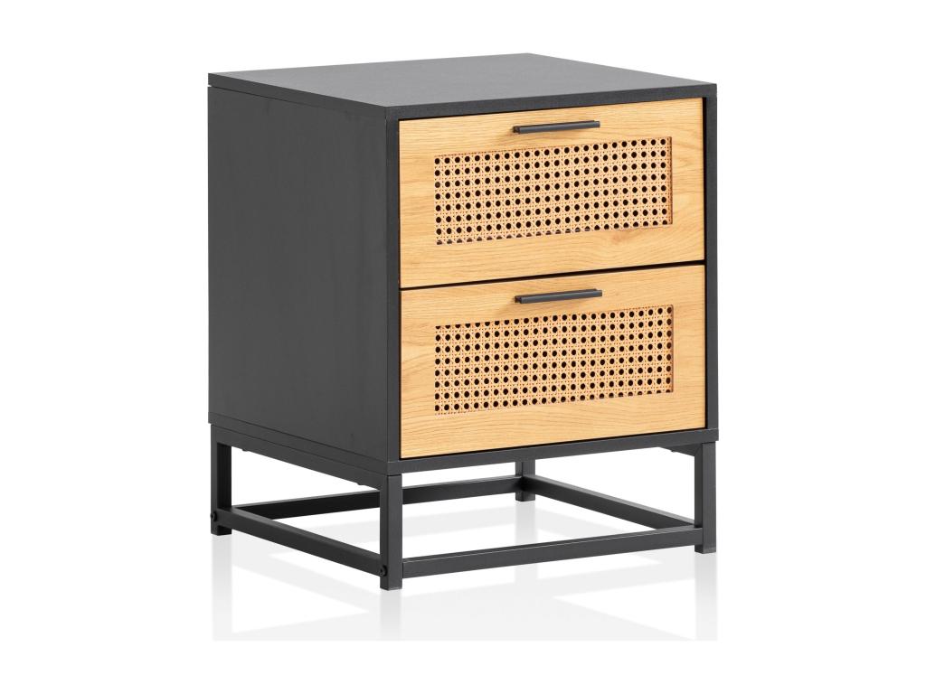 Table - Black Wood, W 17.7 x D 17.7 x H 22 in