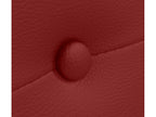 Bed - Red Faux Leather, Pine Wood, W 43.3 x D 1.6 x H 41.3 in