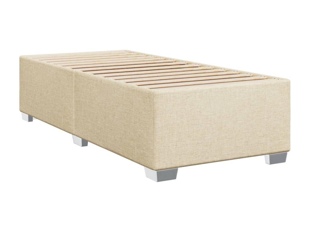 Bed Frame with Mattress - Creme Engineered Wood, W 78.7 x D 35.4 x H 18.1 in