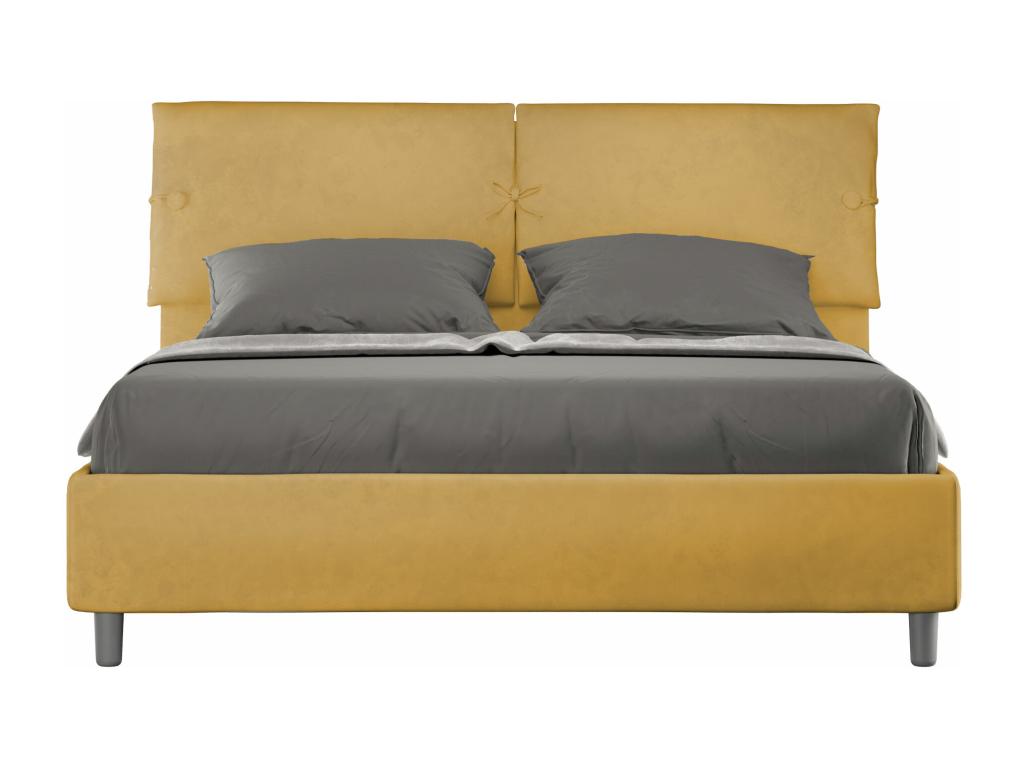 Bed - Yellow Engineered Wood, W 66.9 x D 78.7 x H 43.3 in