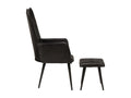 Table - Black Leather, W 21.7 x D 16.9 x H 38.2 in