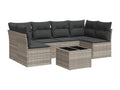 7-Piece Outdoor Patio Set with Cushions - Beige Resin, W 24.4 x D 27.2 x H 24.4 in