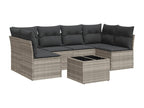 7-Piece Outdoor Patio Set with Cushions - Beige Resin, W 24.4 x D 27.2 x H 24.4 in