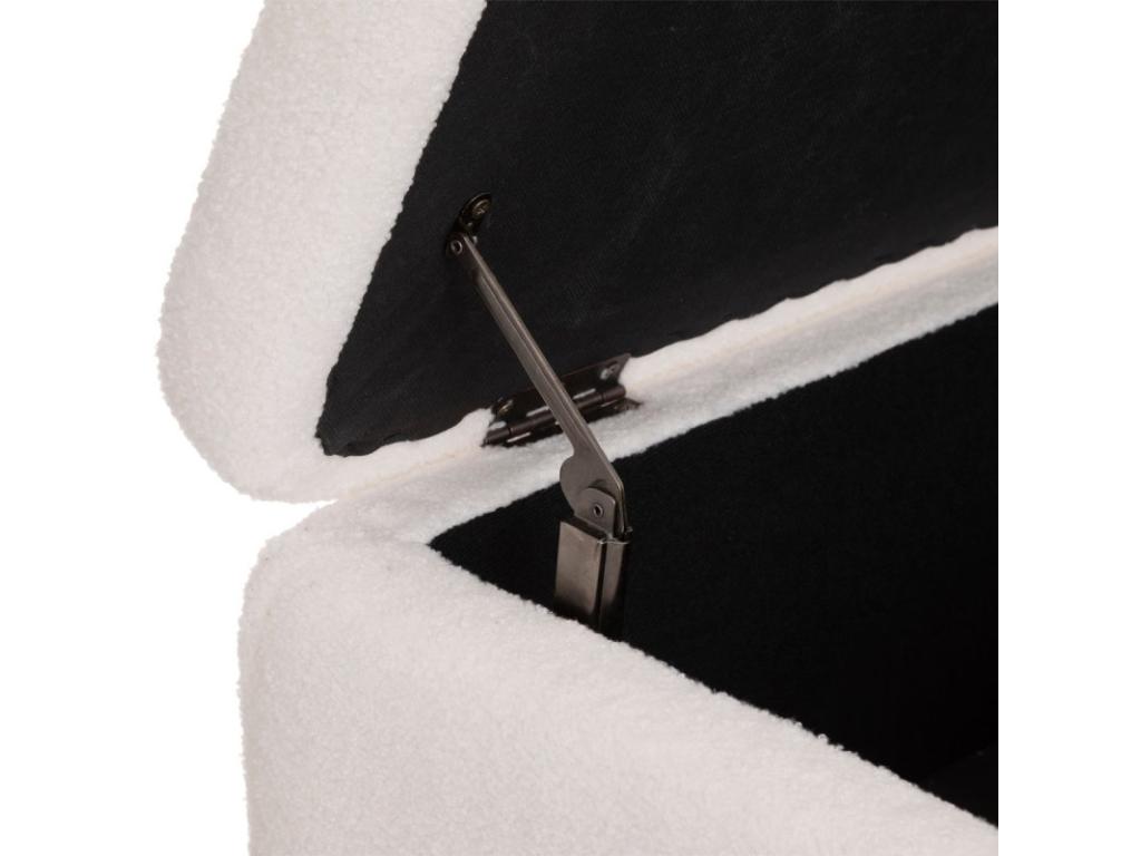 Bench - White Polyester Fabric, W 39.4 x D 15.9 x H 19.1 in