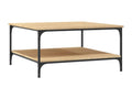 Coffee Table - Brown Wood, W 31.5 x D 31.5 x H 15.7 in