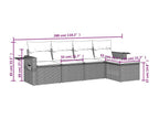 5-Piece Outdoor Patio Set with Cushions - Brown Wood, W 26 x D 24.4 x H 27.8 in