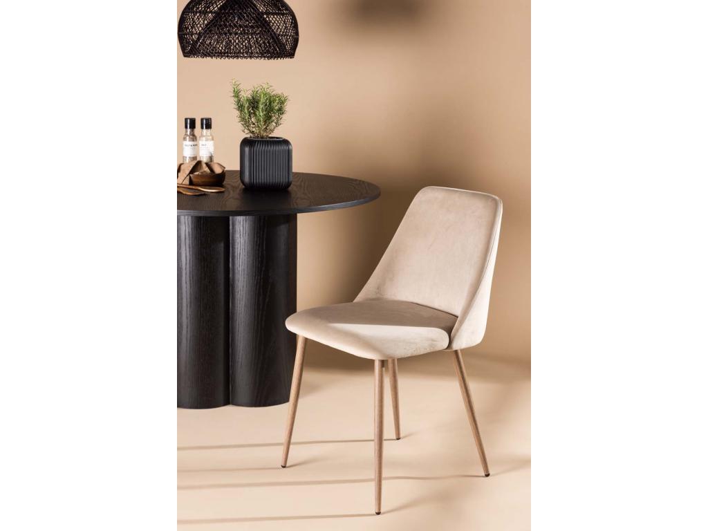 Dining Chair - Black Engineered Wood, W 19.3 x D 22 x H 34.3 in