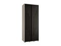 Sliding Door Wardrobe - Black Engineered Wood, W 43.3 x D 23.6 x H 92.5 in