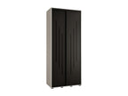 Sliding Door Wardrobe - Black Engineered Wood, W 43.3 x D 23.6 x H 92.5 in