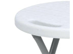 Stool - White Resin, W 12.2 x D 12.2 x H 17.7 in