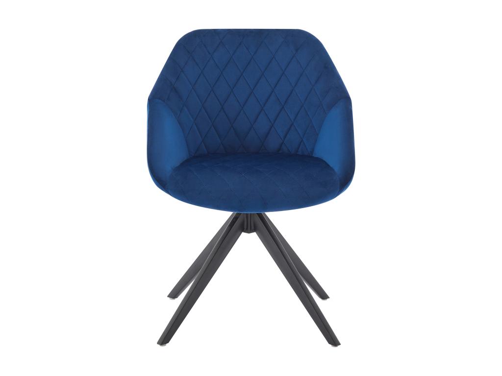 Chair - Blue Polyester Fabric, Velvet, W 21.3 x D 22 x H 29.9 in