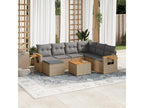 8-Piece Outdoor Patio Set with Cushions - Black Resin, W 21.7 x D 24.4 x H 27.2 in
