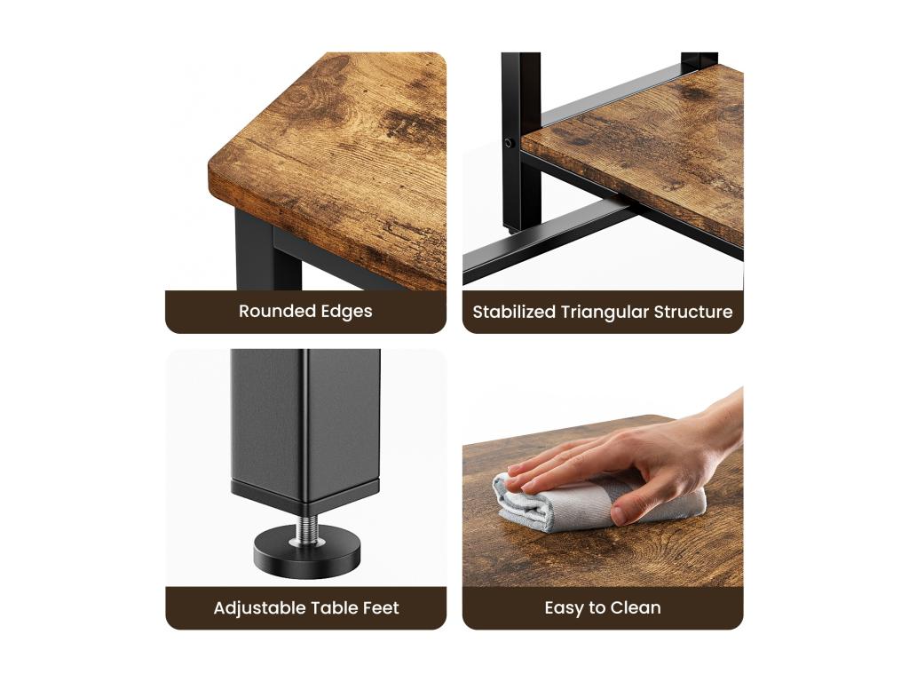 Table - White Engineered Wood, W 47.2 x D 15.7 x H 35.4 in