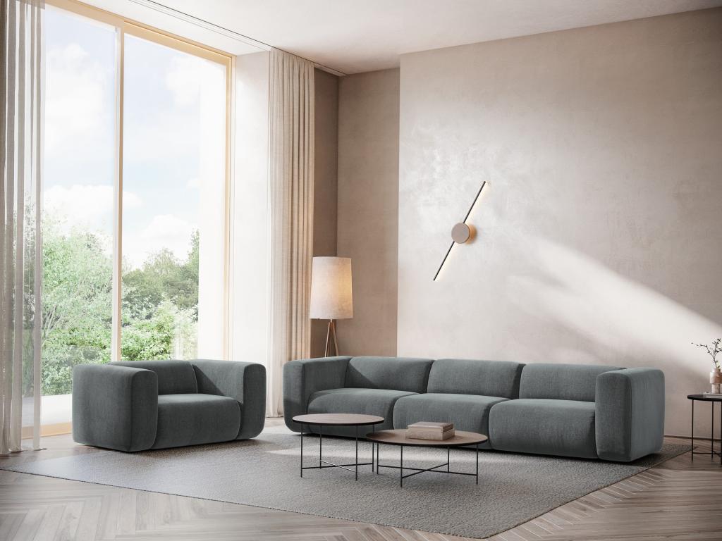 Home Item - Gray Polyester Fabric, W 35 x D 44.9 x H 27.6 in