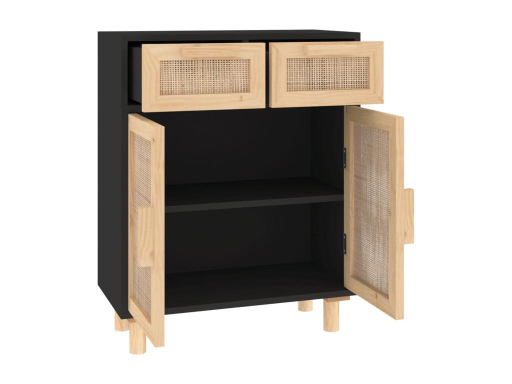 Sideboard - Black Wood, W 23.6 x D 11.8 x H 29.5 in