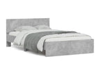 Bed Frame with Headboard with LED - Gray Engineered Wood, W 76 x D 57.1 x H 27.6 in