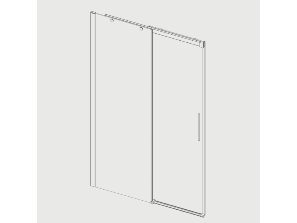 Home Item - Clear Glass, W 45.3 x D 0.2 x H 74.8 in