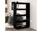 Bookcase - Black Wood, W 31.5 x D 13.8 x H 53.1 in
