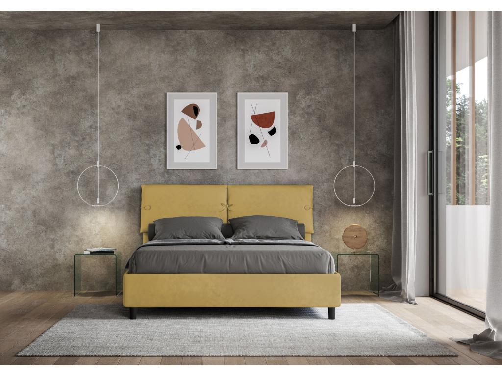 Bed - Yellow Engineered Wood, W 66.9 x D 78.7 x H 43.3 in