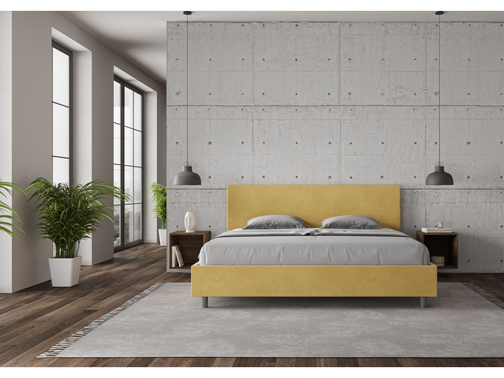 Bed - Yellow Engineered Wood, W 83.5 x D 83.5 x H 41.7 in