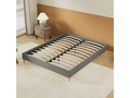 Bed Frame - Gray Cotton, W 82.7 x D 59.1 x H 11.8 in