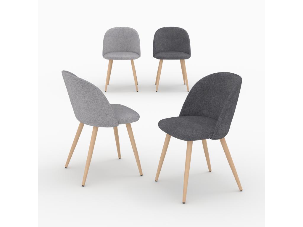 Chair - Gray Cotton, W 19.5 x D 20.1 x H 30.5 in