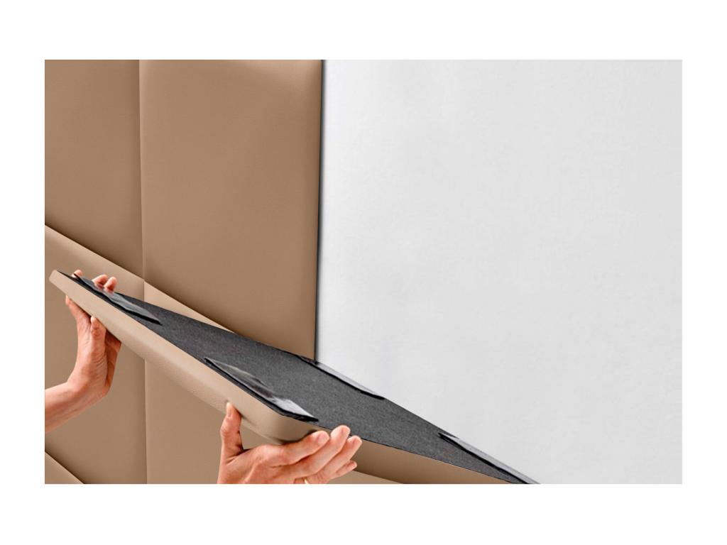 Bed - Brown Faux Leather, W 31.5 x D 1.6 x H 47.2 in