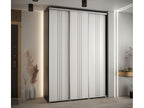 Sliding Door Wardrobe - Black Engineered Wood, W 70.9 x D 17.7 x H 92.5 in