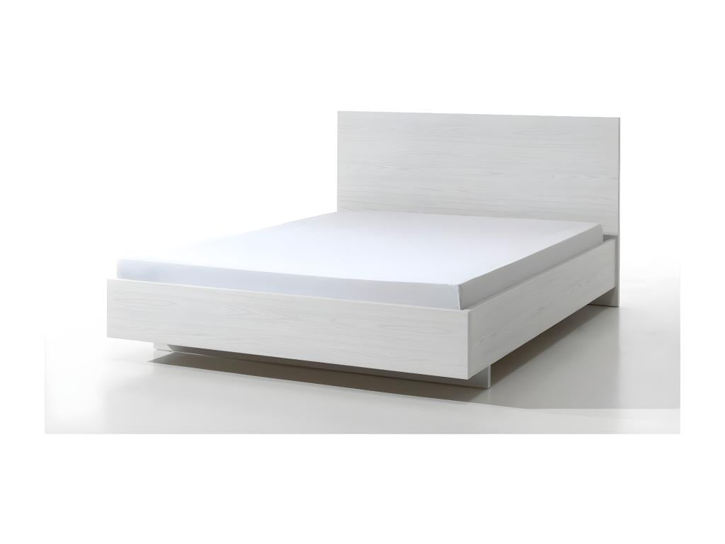 Bed - White Wood, W 81.5 x D 81.5 x H 39.4 in