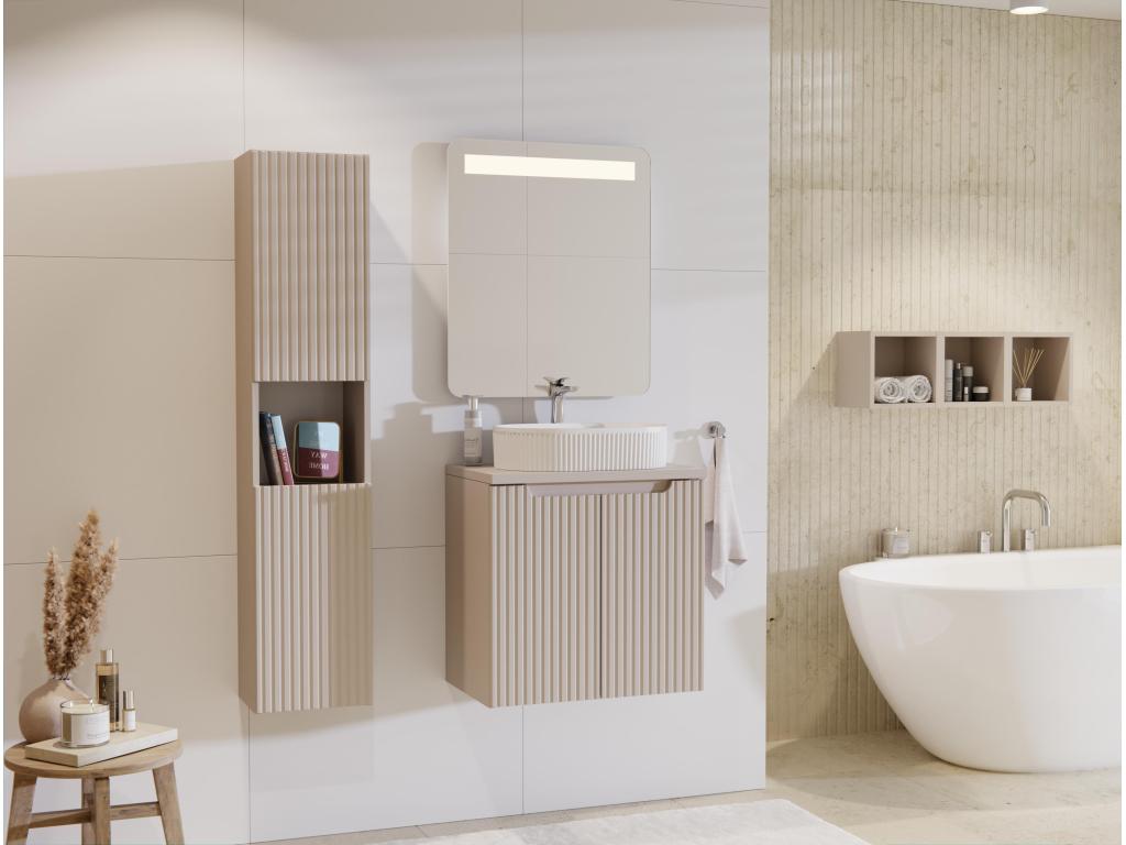 Wardrobe - Beige Engineered Wood, W 11.8 x D 9.8 x H 55.1 in