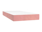 Bed Frame with Mattress - Pink Velvet, W 79.9 x D 79.9 x H 50.4 in