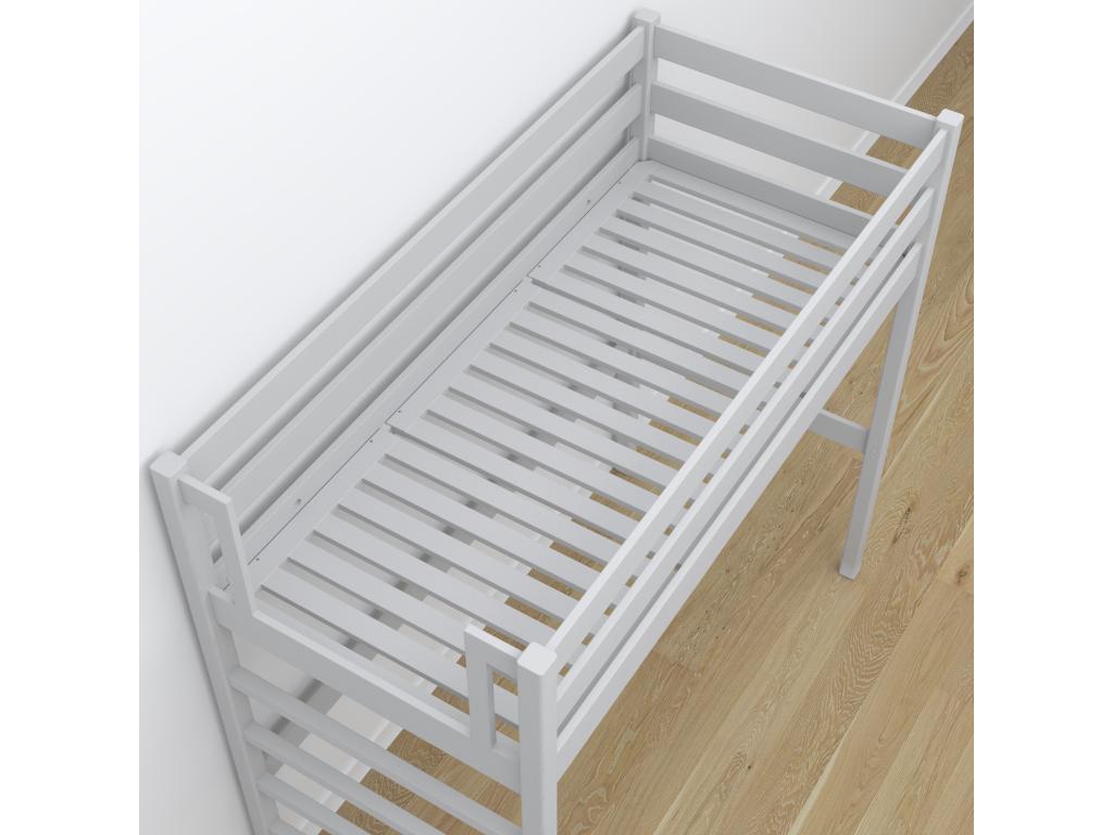 Bed - Gray Pine Wood, W 81.9 x D 34.6 x H 76.8 in