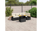 6-Piece Outdoor Patio Set with Cushions - Brown Steel, W 25.8 x D 24.4 x H 27.2 in