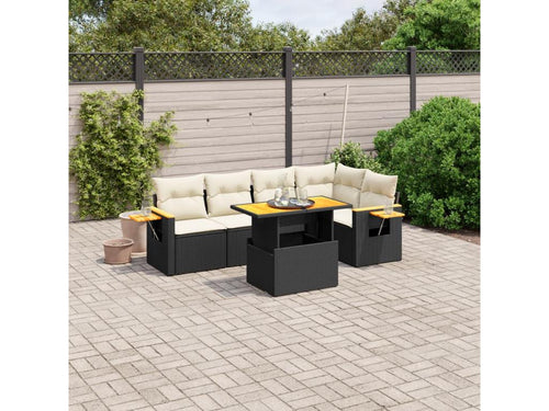 6-Piece Outdoor Patio Set with Cushions - Brown Steel, W 25.8 x D 24.4 x H 27.2 in