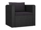7-Piece Outdoor Patio Set with Cushions - Gray Wood, W 25 x D 25 x H 24.6 in
