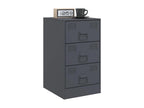 Set of 2 Tables - Gray Steel, W 13.6 x D 15.4 x H 24.4 in