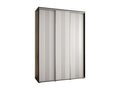 Sliding Door Wardrobe - Black Engineered Wood, W 70.9 x D 17.7 x H 92.5 in