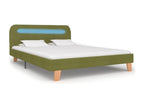 Bed with LED - Green Wood, W 81.9 x D 57.1 x H 31.5 in