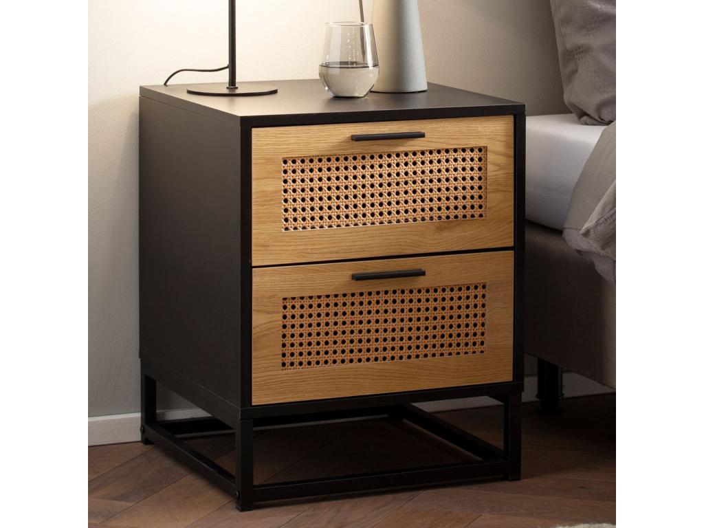 Table - Black Wood, W 17.7 x D 17.7 x H 22 in