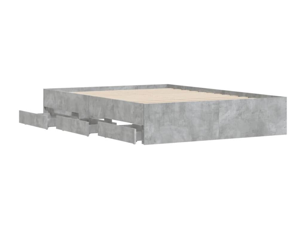Bed - Gray Wood, W 79.9 x D 48.4 x H 13 in