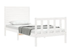 Bed Frame with Mattress - White Wood, W 80.9 x D 41.5 x H 39.4 in