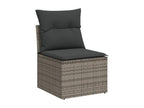 9-Piece Outdoor Patio Set with Cushions - Gray Resin, W 24.2 x D 24.4 x H 27.2 in